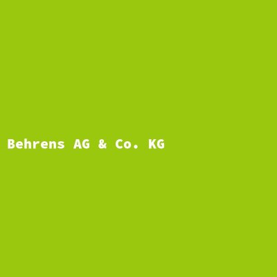 Hersteller: Behrens AG &amp; Co. KG